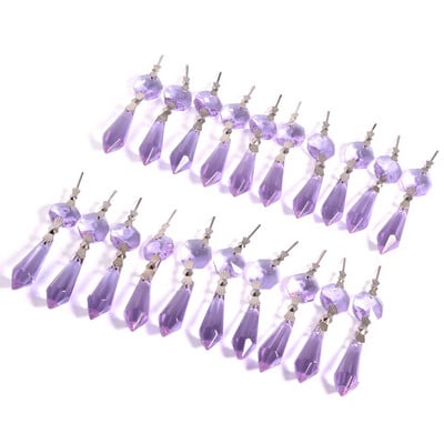 Camal 5 vnt. / LOT 38 mm krištolinis pakabukas su peteliškės smeigtukais Lempos liustra prizmės dalis Kabanti namų dekoro apšvietimo priedai Vakarėlis