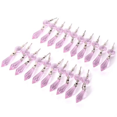 Camal 5 vnt. / LOT 38 mm krištolinis pakabukas su peteliškės smeigtukais Lempos liustra prizmės dalis Kabanti namų dekoro apšvietimo priedai Vakarėlis