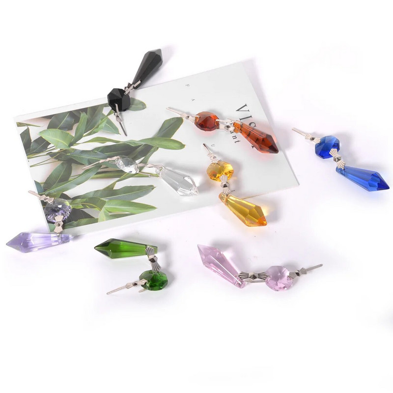 Camal 5 vnt. / LOT 38 mm krištolinis pakabukas su peteliškės smeigtukais Lempos liustra prizmės dalis Kabanti namų dekoro apšvietimo priedai Vakarėlis