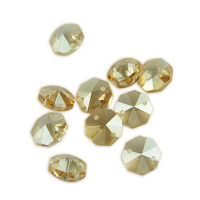 Kristalna osmokutna perla od 14 mm s dvije rupe 20 komada Stakleni privjesci raznih boja Ukrasni luster Vjenčanje (s besplatnim prstenjem)