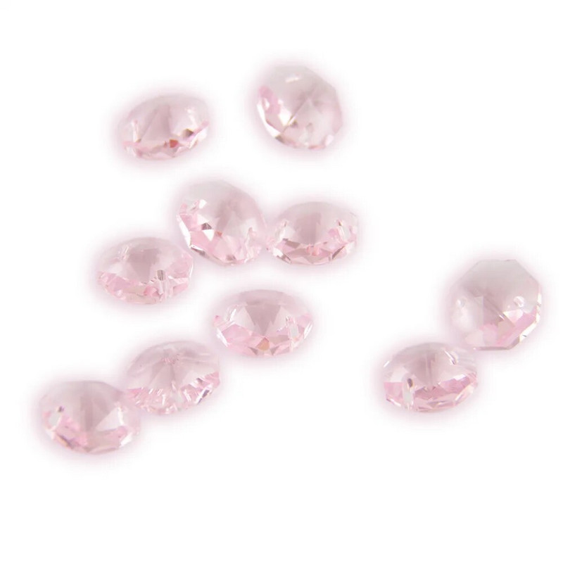 Kristalna osmokutna perla od 14 mm s dvije rupe 20 komada Stakleni privjesci raznih boja Ukrasni luster Vjenčanje (s besplatnim prstenjem)