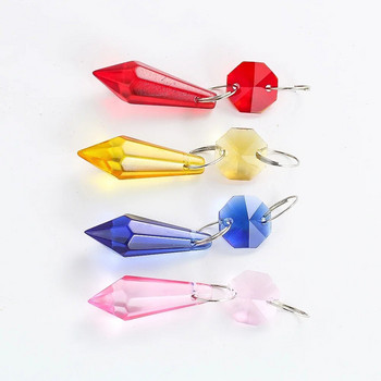Camal 10 бр. Rainbow Maker Crystal Glass Pendant Prisms Octagon Bead Garland Suncatcher Chandelier Висяща лампа Осветление