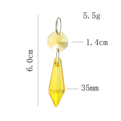 Camal 10vnt vaivorykštės formuotojas krištolo stiklo smailios pakabos prizmės aštuonkampis karoliukas girlianda Suncatcher sietynas pakabinamas lempos apšvietimas