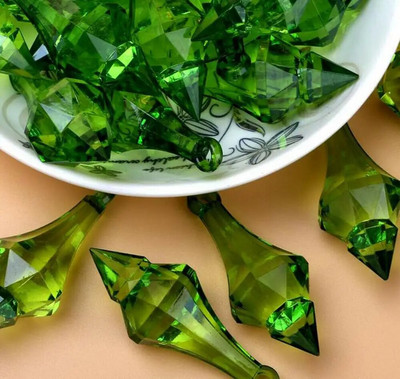 Camal 30vnt Spalvingas 18*46mm kabantis pakabukas smailus krištolinis liustra akrilo krištolinis karoliukas namų vestuvių vakarėlio amatų dekoravimas