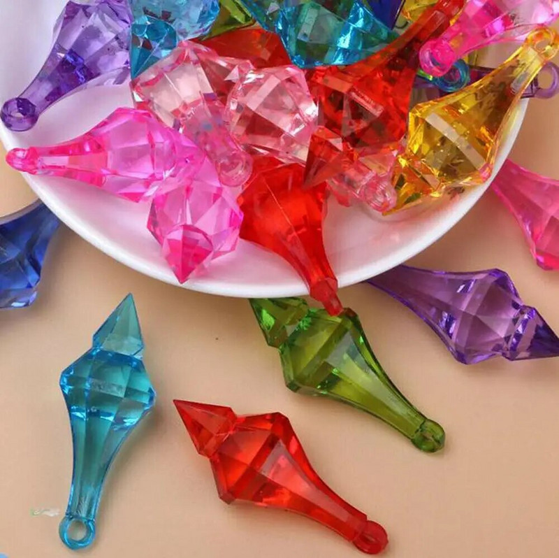 Camal 30vnt Spalvingas 18*46mm kabantis pakabukas smailus krištolinis liustra akrilo krištolinis karoliukas namų vestuvių vakarėlio amatų dekoravimas