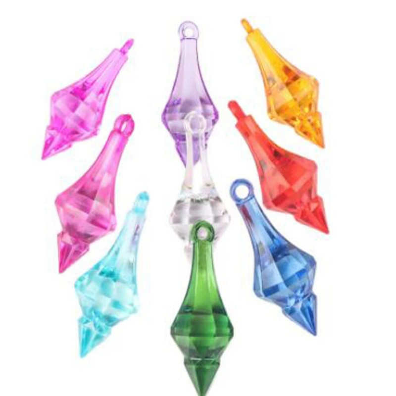 Camal 30vnt Spalvingas 18*46mm kabantis pakabukas smailus krištolinis liustra akrilo krištolinis karoliukas namų vestuvių vakarėlio amatų dekoravimas