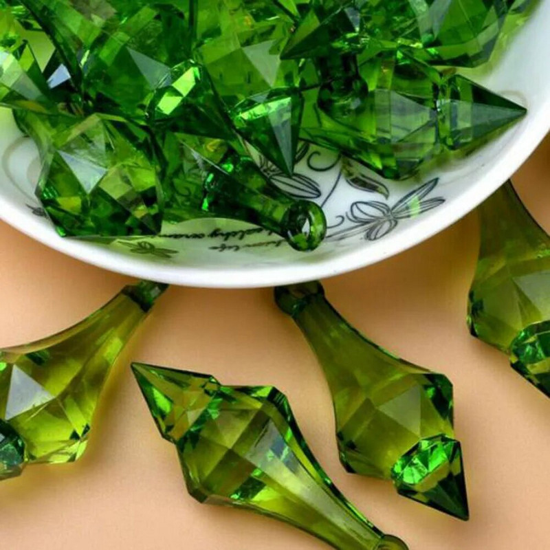 Camal 30vnt Spalvingas 18*46mm kabantis pakabukas smailus krištolinis liustra akrilo krištolinis karoliukas namų vestuvių vakarėlio amatų dekoravimas