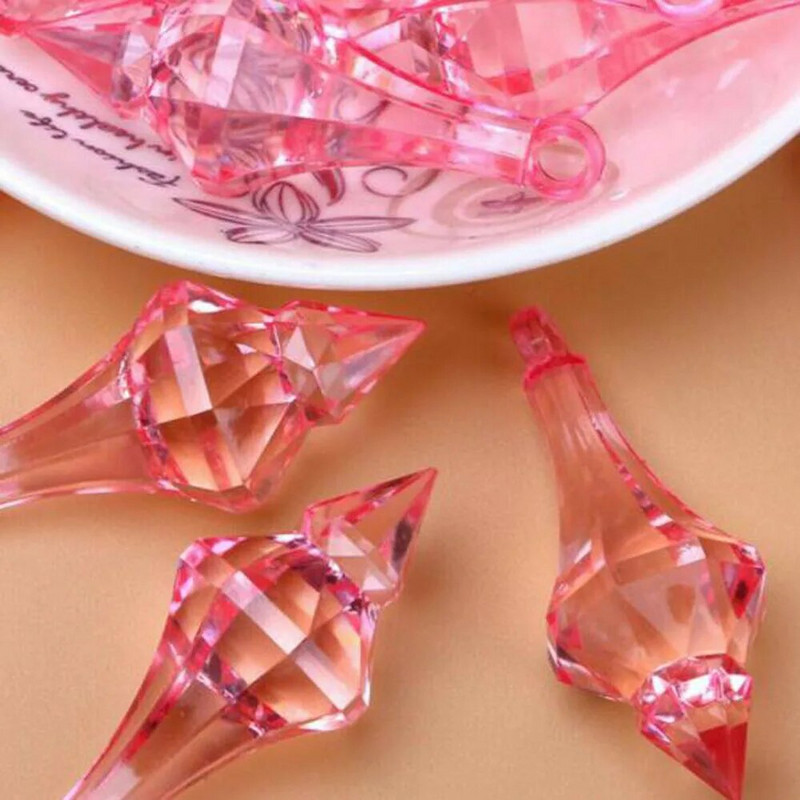 Camal 30vnt Spalvingas 18*46mm kabantis pakabukas smailus krištolinis liustra akrilo krištolinis karoliukas namų vestuvių vakarėlio amatų dekoravimas