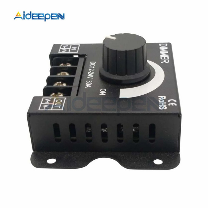 LED reguliatorius DC 12V 24V 8A Reguliuojamo ryškumo valdiklis jungiklis lemputė lemputės juostelės vairuotojas vienos spalvos šviesos maitinimo šaltinis juodas