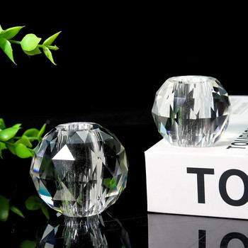 Διαφανές διάτρητο στρογγυλό γυαλί Prism Faceted Crystal Ball Κρεμαστό πολυέλαιος Ανταλλακτικά DIY Αξεσουάρ διακόσμησης γάμου σπιτιού