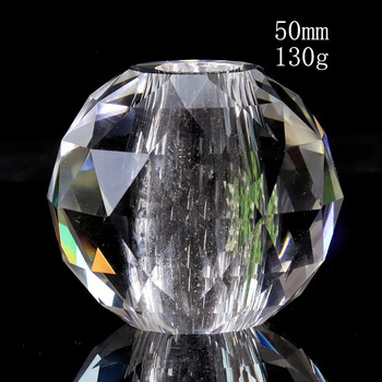 Прозрачна перфорирана кръгла стъклена призма с фасетирана кристална топка Висулка Части за полилей Направи си сам Аксесоари за домашен сватбен декор