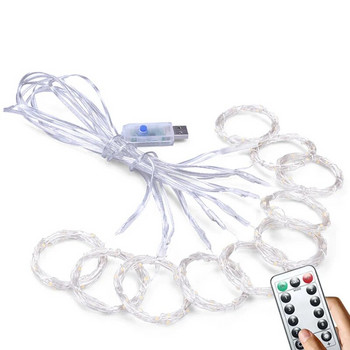 Κουρτίνα LED Γιρλάντα String Lights USB Τηλεχειριστήριο Φεστιβάλ Διακόσμηση Γιορτινή Γάμος Χριστουγεννιάτικα Νεράιδα Φωτάκια για Υπνοδωμάτιο Σπίτι