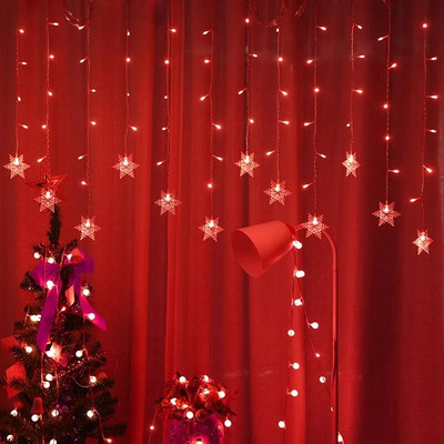 3M božićno svjetlo Led pahulja zavjesa Icicle Fairy String Lights Vanjski vijenac za kućnu zabavu u vrtu Novogodišnja dekoracija