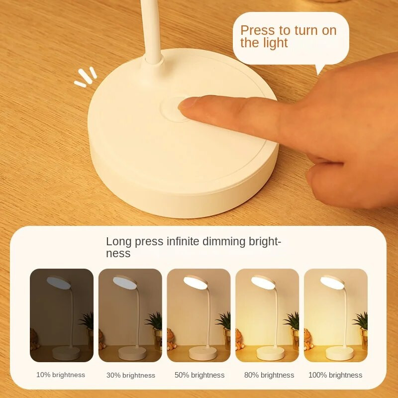 Stolna svjetiljka USB utikač Punjiva stolna svjetiljka Knjiga za čitanje Noćna svjetiljka LED 3 načina rada Svjetlo za zaštitu očiju Noćna lampa