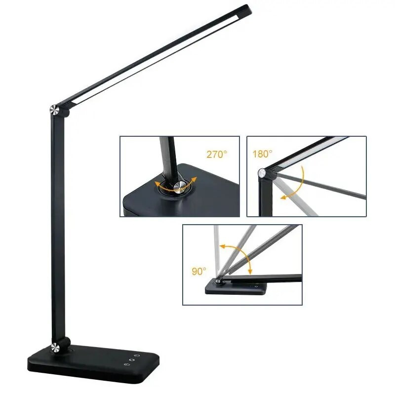 LED asztali lámpa éjszakai lámpa USB tápellátású szemvédő diákkollégiumi olvasóasztali lámpa 5 fokozatban elsötétíthető, érintéssel rendelkező éjszakai fény