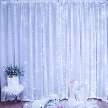 3M Коледна украса Led светлини Завеса Festoon Usb завеса гирлянд Нова година 2024 Декор на прозореца Коледен декор Ликвидации