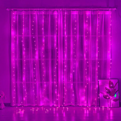 Decoratiuni de Craciun 3M Lumini Led Cortina Festoon Cortina Usb Ghirlanda Anul Nou 2024 Decor Pe Fereastra Decor Craciun Lichidari