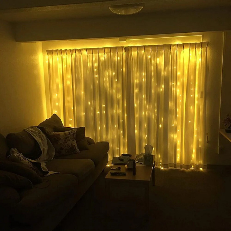Decoratiuni de Craciun 3M Lumini Led Cortina Festoon Cortina Usb Ghirlanda Anul Nou 2024 Decor Pe Fereastra Decor Craciun Lichidari