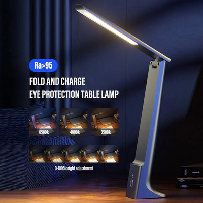 Kokkupandav LED-laualamp USB-laadimise puutetundliku juhtimisega hämardatav lauaarvuti Silmakaitse Lugemisõpetus Kontor Magamistoa voodilamp