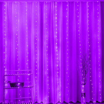 6x3M LED USB zavjesa s viličnim svjetlima Božićni vijenac s 8 načina daljinskog upravljača za Novu godinu 2024. Party Garden Kućna svadbena dekoracija