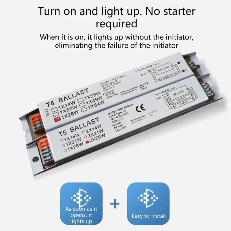 220-240V liuminescencinės lempos Elektroninis balastinis liuminescencinis vamzdis Universali lempa Fluorescencinė lempa plati elektroninė
