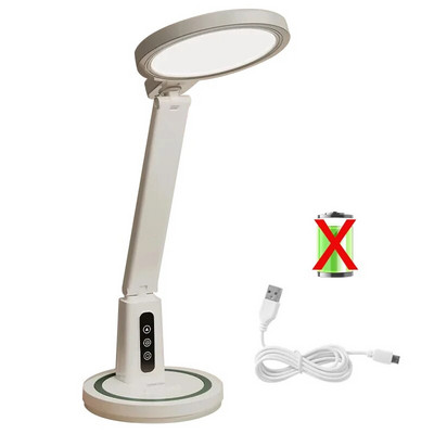 LED stolna svjetiljka sa satom USB Punjiva stolna svjetiljka s mogućnošću prigušivanja Plug-in LED svjetlo Sklopivo noćno svjetlo za zaštitu očiju za čitanje