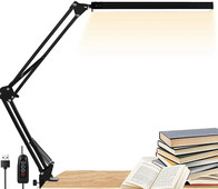 LED-es asztali lámpa bilinccsel, szemkörnyékápoló, szabályozható olvasólámpa, 3 színű lengőkaros lámpa, USB csíptetős asztali lámpa, nappali lámpa