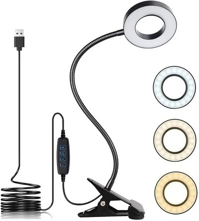 LED-es asztali lámpa bilinccsel, szemkörnyékápoló, szabályozható olvasólámpa, 3 színű lengőkaros lámpa, USB csíptetős asztali lámpa, nappali lámpa
