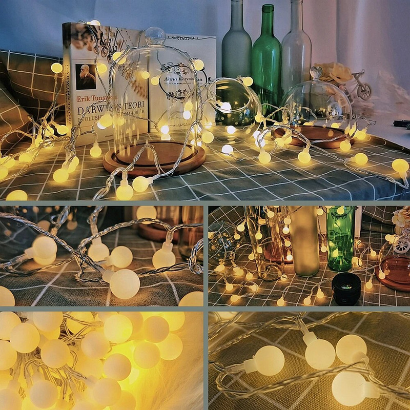 10M kuglasta LED svjetiljka s užetom Vanjska svjetla s kuglastim lancem Svjetla s vijencem Žarulja s vilinskim svjetlima Party Home Vjenčanje Vrt Božićni ukras