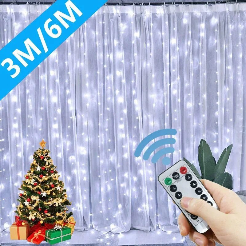 USB festoon LED žičano svjetlo 8 načina rada Remote Božićna vila Girlland Light Decor zavjese za kućne praznike Ukrasna novogodišnja lampa