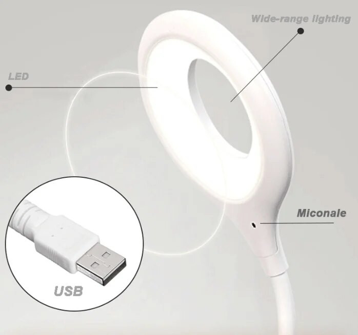 Sklopiva USB stolna svjetiljka Noćna svjetla Osvjetljenje Plug-In Stolne lampe Prijenosna stolna svjetla Zaštita za oči Stolno noćno svjetlo za čitanje