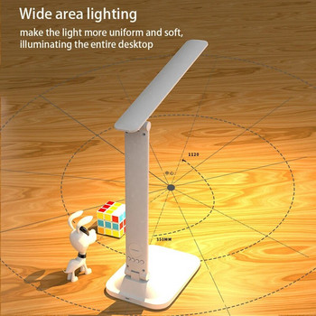 LED настолна лампа акумулаторна с будилник термометър димируем сензорен сгъваем USB зареждане настолна лампа нощна лампа на батерия НОВО