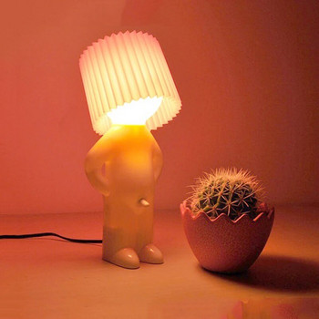 Нов дизайн Човешки тип luminaria палаво срамежливо малко момче настолна лампа Креативна спалня за учене и четене LED baseus лампа