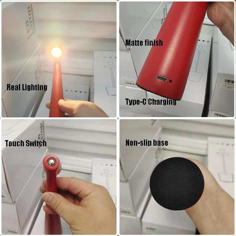 Juhtmeta LED-laualamp öökapp laadimisvalgustusega öölambid, ruumi meeleoluvalgustid, puutetundlik laualamp majakaunistuste jaoks