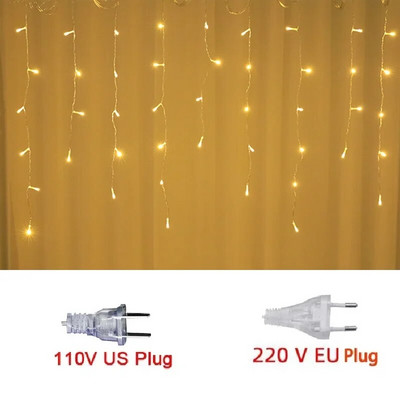 Božićna pahulja LED svjetiljke za zavjese Vodootporna blagdanska zabava Može se spojiti na valovita svjetla Navidad Decor