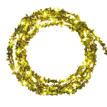 20 Led Πράσινα Φωτάκια Νεράιδα Κορδόνι Τεχνητό κισσό Γιρλάντα Χάλκινες Φωτιστικές Χορδές για Μπουκέτα Διακοσμήσεις υπνοδωματίου γάμου