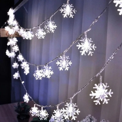 LED hópehely zsinór 2023 karácsonyi kültéri vízálló tündérlámpa kerti füzér otthoni újévi Xams dekorációhoz