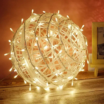 Festoon Коледна ратанова топка LED светлина Рамадан Външна висяща лампа Фея Струнна светлина за празнична декорация на сватбено тържество