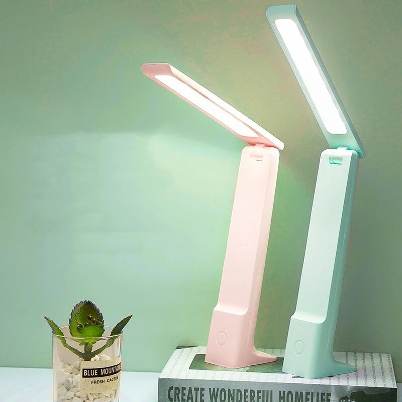 Asztali lámpa LED-es olvasólámpák 3 színű, szabályozható, érintéssel összehajtható, USB újratölthető tanulóasztali lámpa Diák olvasó éjjeli lámpa