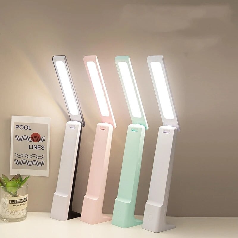 Asztali lámpa LED-es olvasólámpák 3 színű, szabályozható, érintéssel összehajtható, USB újratölthető tanulóasztali lámpa Diák olvasó éjjeli lámpa