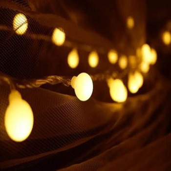 3M 6M 10M Фея гирлянда LED светлини с връв с топка Водоустойчиви за коледна елха Сватбена декорация на закрито Захранван от батерии