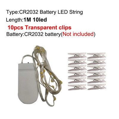 LED styginių lemputė 5M 10M nuotraukų klipas USB LED Fairy Lights Baterija veikianti girlianda Miegamasis Namų vakarėlis Vestuvės Kalėdų puošmena