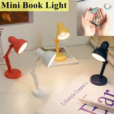 8 színű mini asztali lámpa csiptetős könyves lámpával LED összecsukható otthoni szoba számítógép éjszakai fény Szemvédő utazási hordozható könyves lámpa