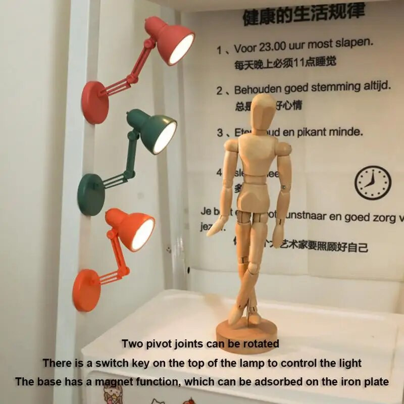 Mini stolna svjetiljka u 8 boja s kopčom Svjetlo za knjige LED sklopivo noćno svjetlo za kućnu sobu Računalo Zaštita očiju Putno prijenosno svjetlo za knjige