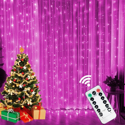 3M/4M/6M LED zavjese Icicle String Lights 2024 Christmas Fairy Lights vijenac Vanjski dom za svatove Dekoracija vrta