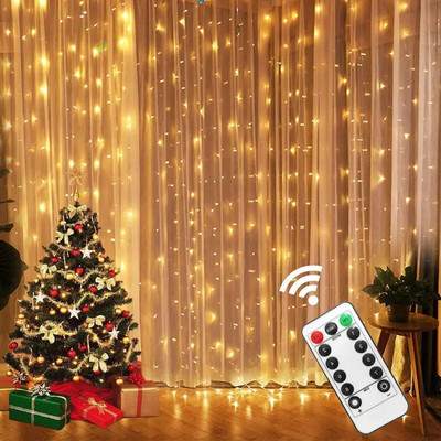 3M/4M/6M LED zavjese Icicle String Lights 2024 Christmas Fairy Lights vijenac Vanjski dom za svatove Dekoracija vrta