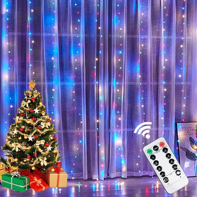 3M/4M/6M LED zavjese Icicle String Lights 2024 Christmas Fairy Lights vijenac Vanjski dom za svatove Dekoracija vrta