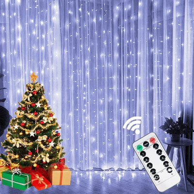 3M/4M/6M LED zavjese Icicle String Lights 2024 Christmas Fairy Lights vijenac Vanjski dom za svatove Dekoracija vrta