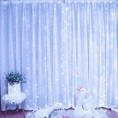 6M vijenac za zavjese LED žičane svjetiljke Festivalska dekoracija 8 načina rada USB daljinski upravljač Blagdanska vjenčana svjetla Božićna svjetla