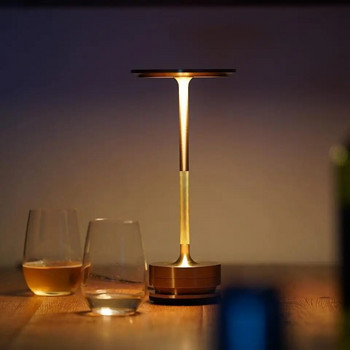Нова алуминиева настолна лампа LED акумулаторни настолни светлини Сензорен превключвател Безжична настолна лампа за бар Всекидневна Книга за четене Dec Lamp